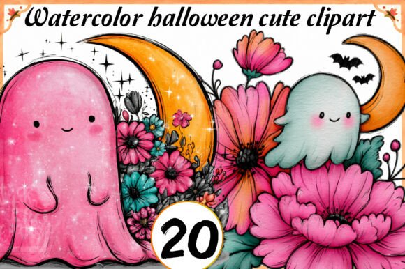 Download Watercolor Halloween Cute Clipart Bundle - Cute clipart Collection