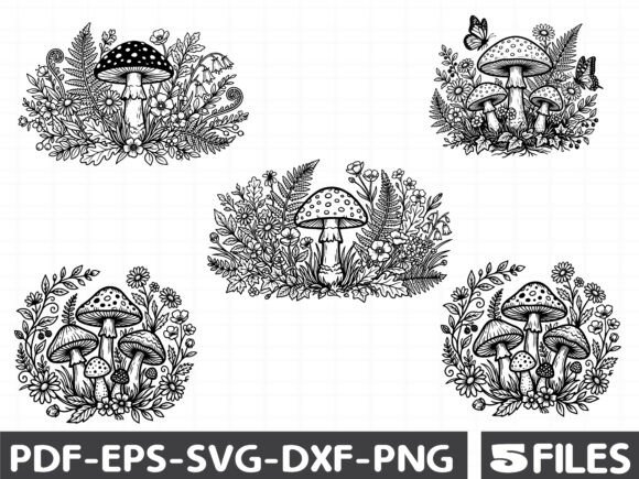 Download Cottagecore Mushroom Floral Clipart - Premium Resources