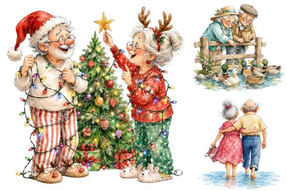 Download 30 Grandma Grandpa Watercolor PNG - Watercolor png Collection
