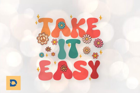 Download Take It Easy Retro Summer Flower PNG - Retro Collection