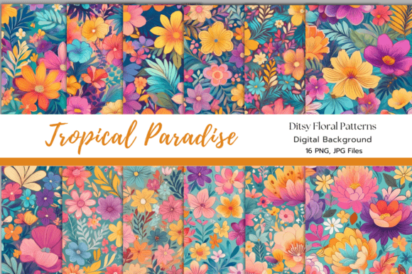 Download Tropical Paradise Ditsy Florals Digital - Premium Resources