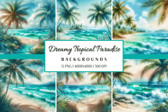 Download Dreamy Tropical Paradise Watercolor - Premium Resources